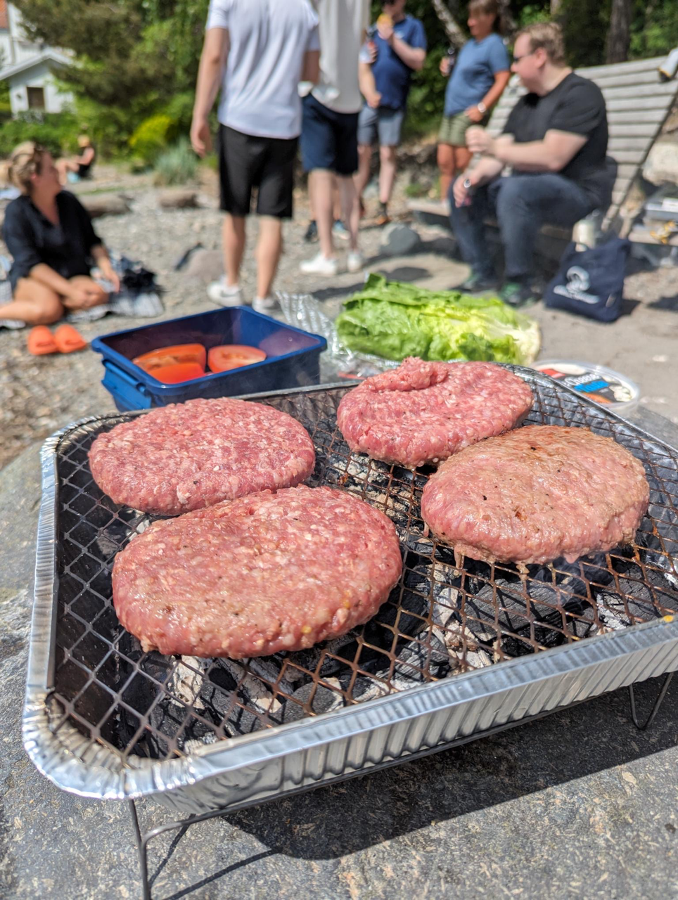 Company BBQ showing some of the food being prepared